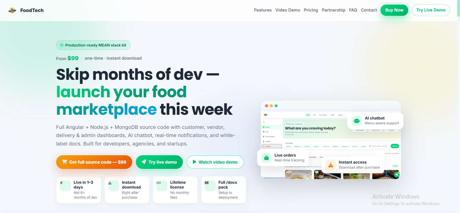 I will build a restaurant food ordering website with admin dashboard